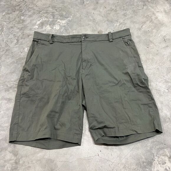 Lululemon Commission Short Slim Chino Shorts 8” Size 34 Green LM7AAAS - Picture 1 of 8